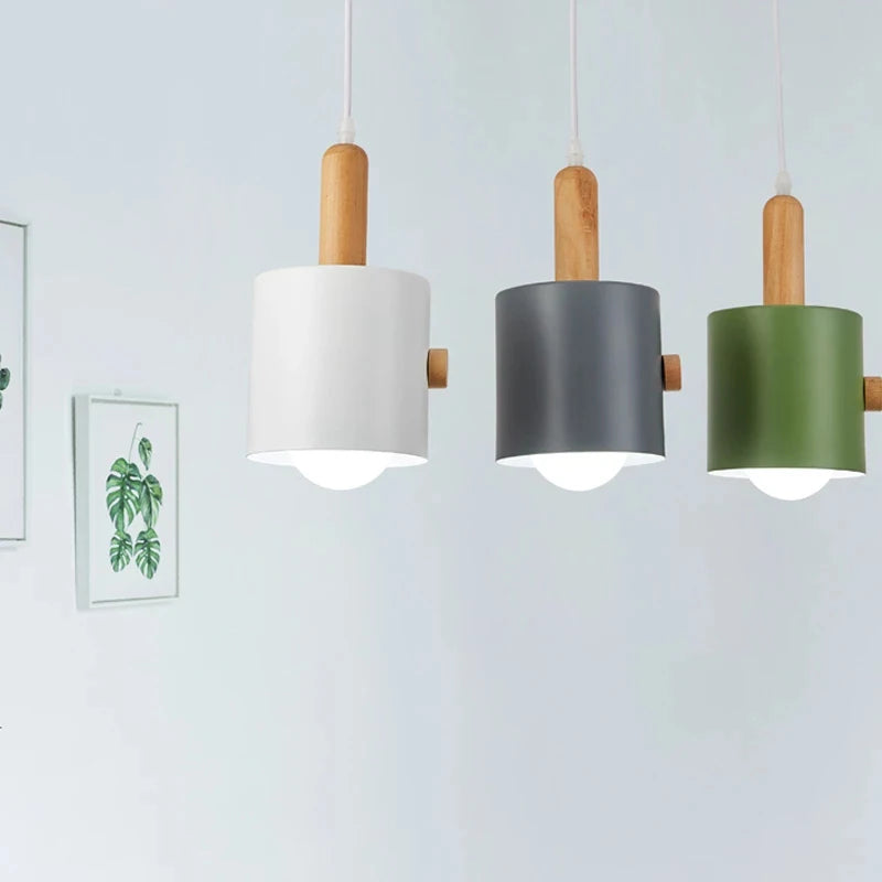 Lustre LED de chevet de chambre à coucher de Macarons nordiques rond rond décoratif salle à manger suspension lumière créative intérieure suspension lustre - vue 3 sur 9