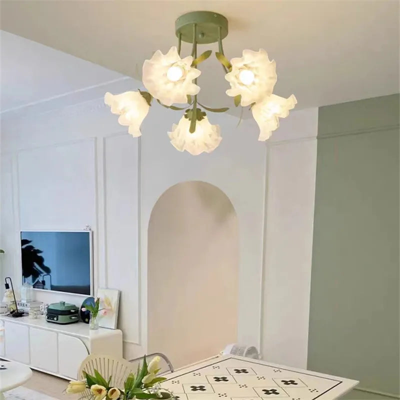 lustre créatif fleurs décoration nordique pour intérieur moderne - vue 5 sur 24