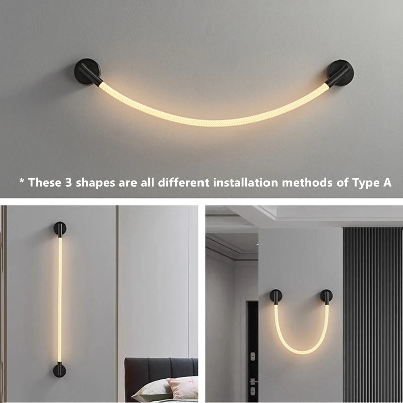 lampe led en silicone minimaliste de luxe flexible artistique - vue 6 sur 10