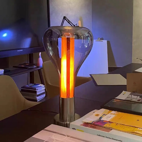 Minimalist nordic style silver glass table lamp - vue 4 sur 10