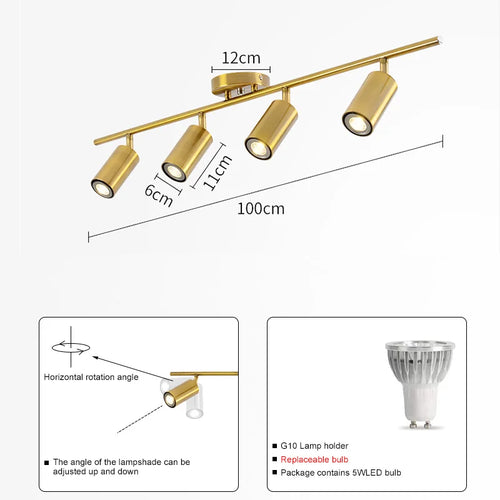 plafonnier led monté en surface angle réglable pour restaurant bar - vue 6 sur 14