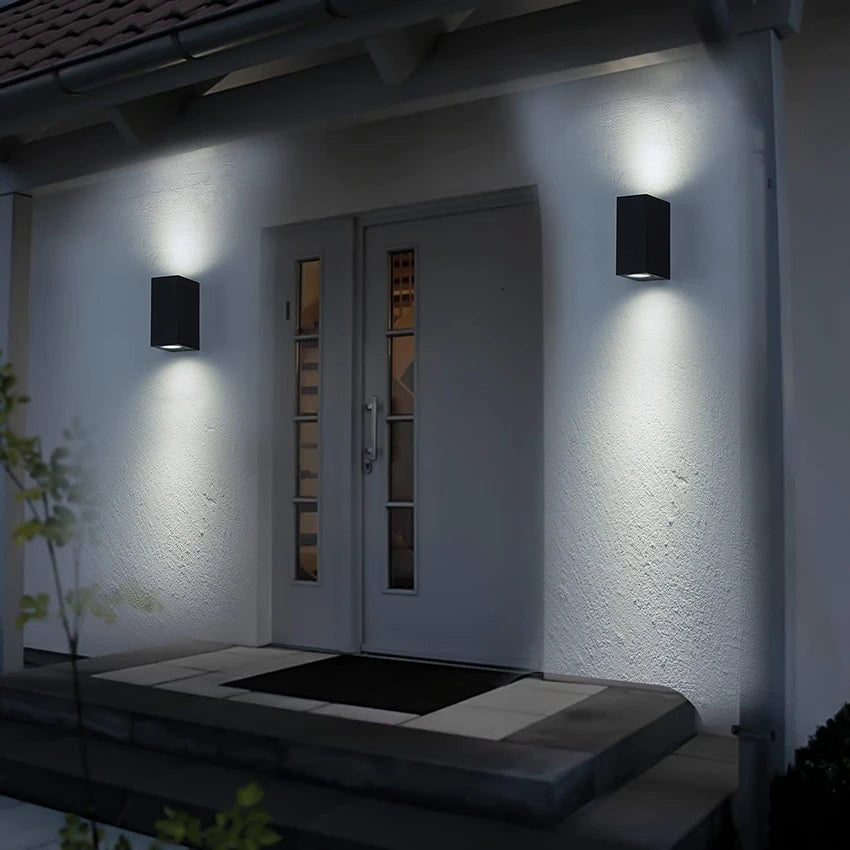 GU10 Base extérieure étanche appliques murales jardin porche éclairage mural applique murale LED en aluminium AC86-265 - vue 9 sur 10