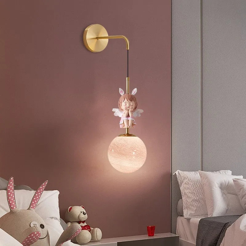 applique murale led design lune et planète pour décoration intérieure - vue 4 sur 18