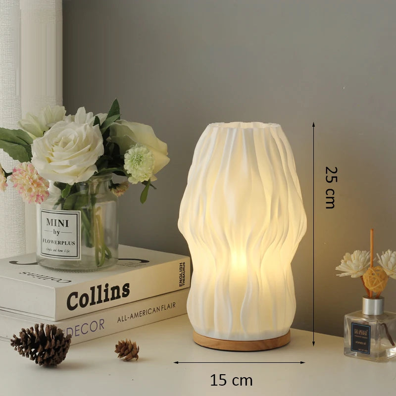Lampe à poser Abat-jour imprimé en 3D de Style crème française - vue 8 sur 14