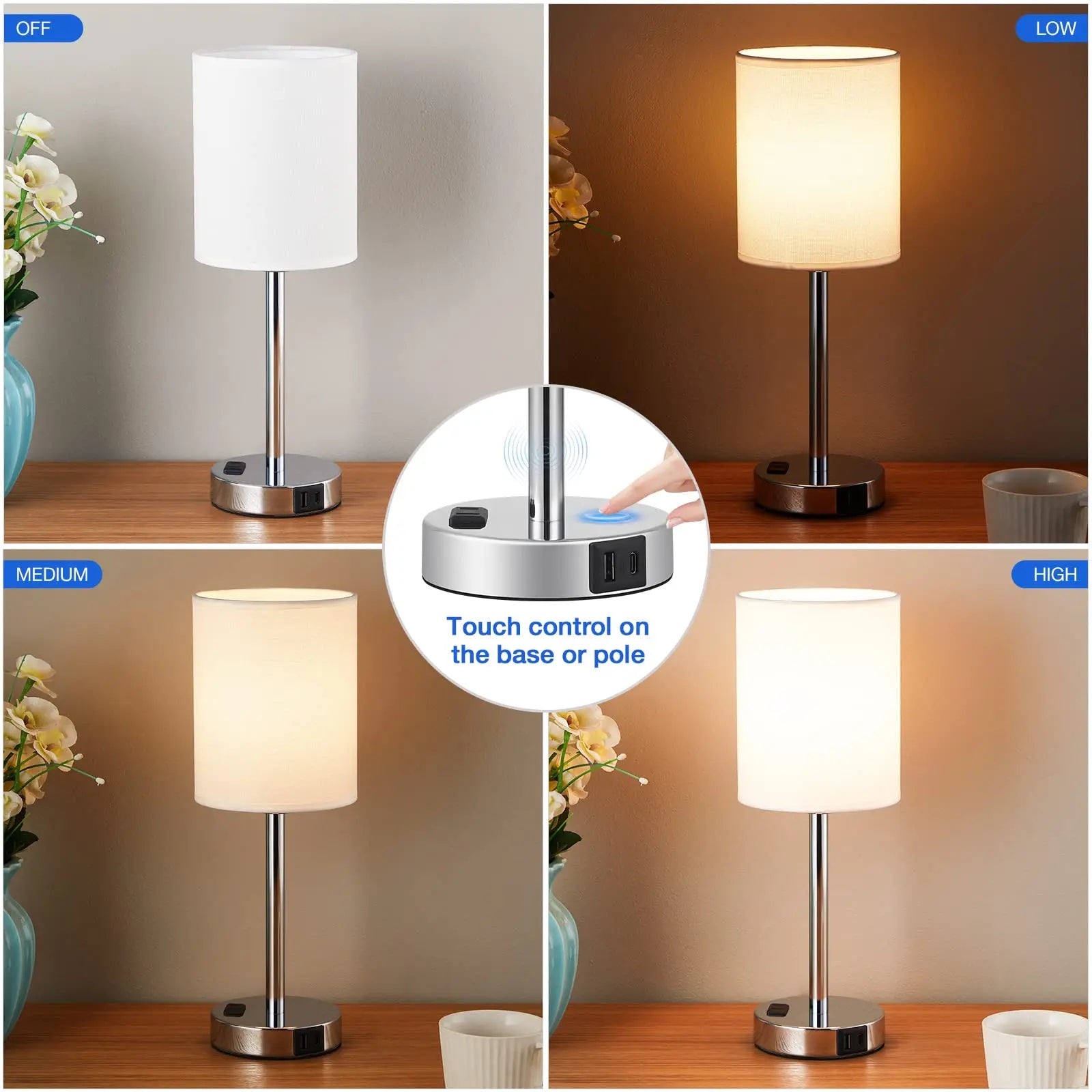 Lampe de Table tactile pour chambre à coucher - vue 4 sur 20