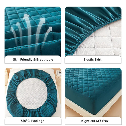 1pc 3D Air Fabric Thick Mattress Cover, 100% Waterproof Mattress Protector, Soft and Breathable Fitted Bed Sheet (No Pillowcase) - vue 5 sur 9