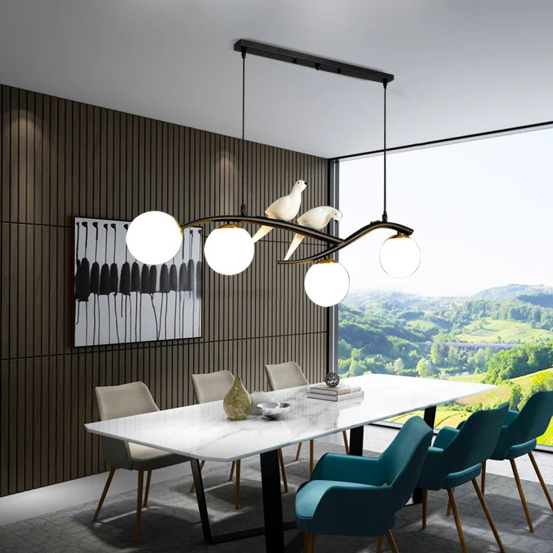 suspension créative moderne à 4 têtes pour éclairage luxe - vue 4 sur 8
