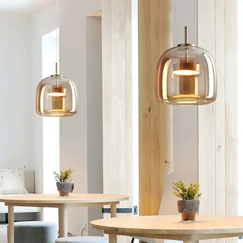 Suspension LED en verre au design nordique moderne - vue 4 sur 20