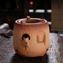Theiere ceramique brute artisanale style kung fu retro