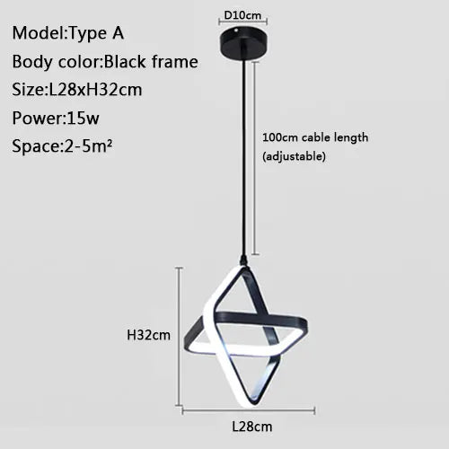 suspension moderne à led design simple et élégant - vue 9 sur 10