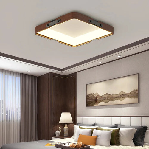 Ultra-slim wooden LED lamp in minimalist Nordic style