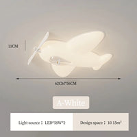 plafonnier led moderne pour chambre d'enfants en forme d'avion