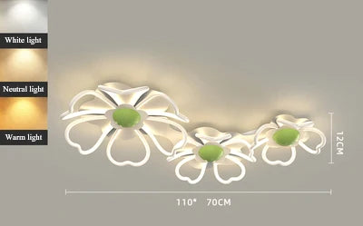 plafonnier floral à led pour chambre et salon - vue 9 sur 10
