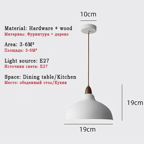 Lustre LED nordique lampes suspendues industrielles luminaire d'intérieur pour salon salle à manger cuisine décor noir blanc suspension - vue 8 sur 10