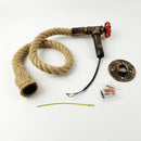 Vintage industrial wall light in iron and hemp rope for loft