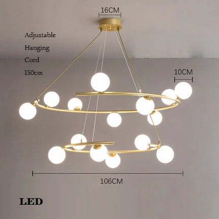 lustre créatif en fer et verre pour décoration élégante - vue 15 sur 16