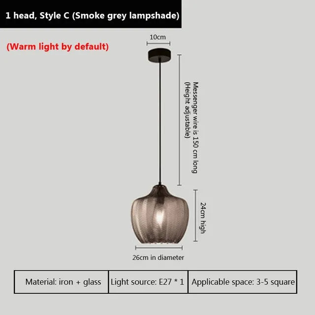 Lampe led suspendue verre design moderne - vue 12 sur 14