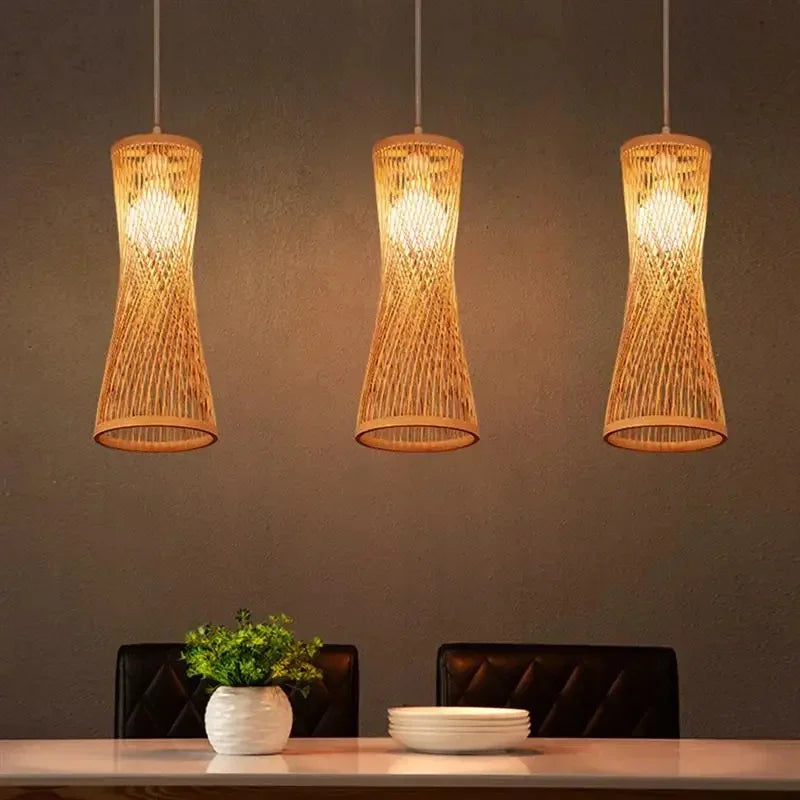 lustre en bambou de style chinois tissage à la main