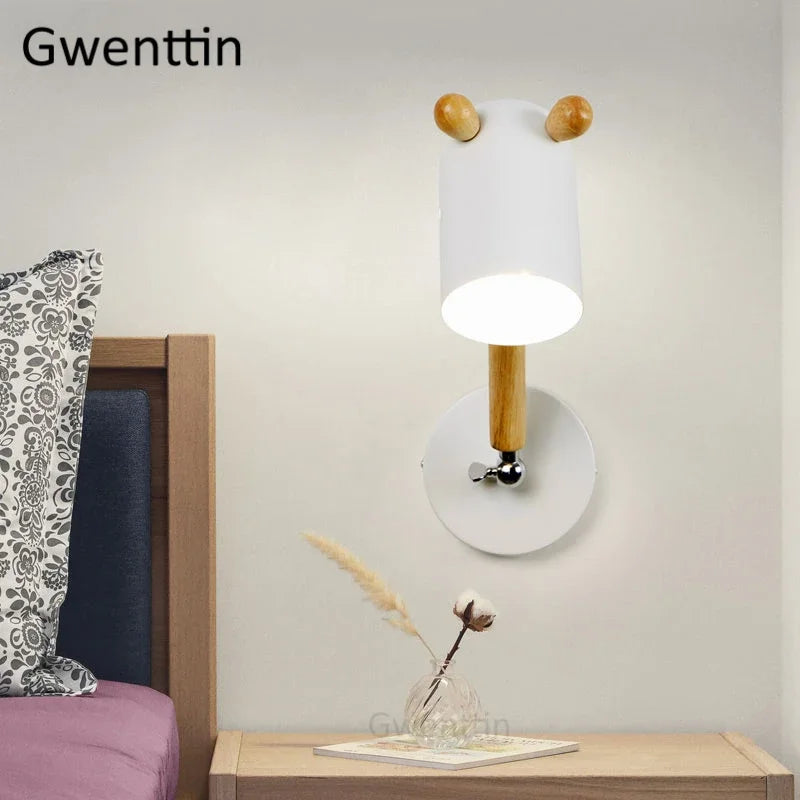 applique murale nordique en bois et fer pour enfants - vue 5 sur 9