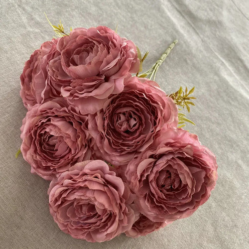 bouquet de pivoines artificielles en soie pour décoration florale - vue 11 sur 17