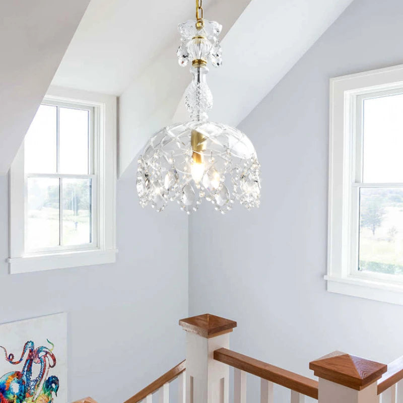 lustre rétro en cristal pour décoration intérieure élégante - vue 5 sur 7