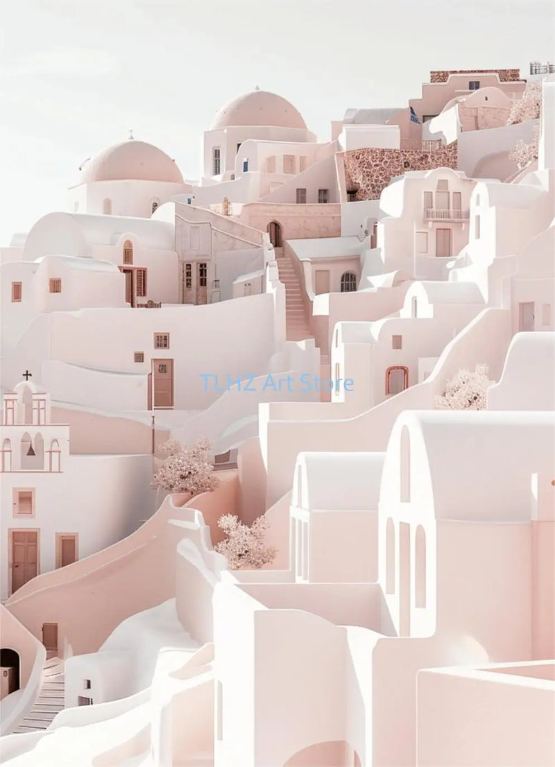 affiches modernes de paysage de voyage en grèce santorin décor mural
