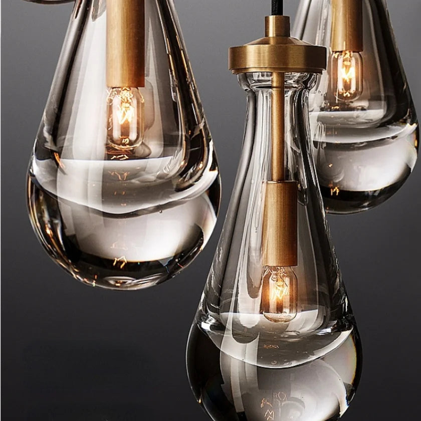 Suspension modernes en verre avec gouttelettes d'eau - vue 6 sur 7