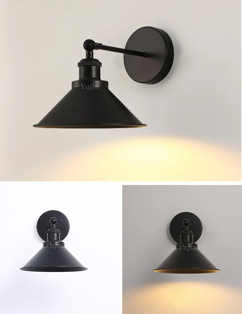 applique murale rétro réglable en fer et laiton décorative à LED - vue 4 sur 8
