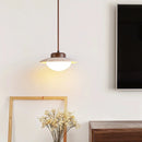 Lustre Led chambre à côté de la lampe suspendue Style crème pierre rétro bois massif couleur noyer luminaire d'ambiance de la pièce à la maison