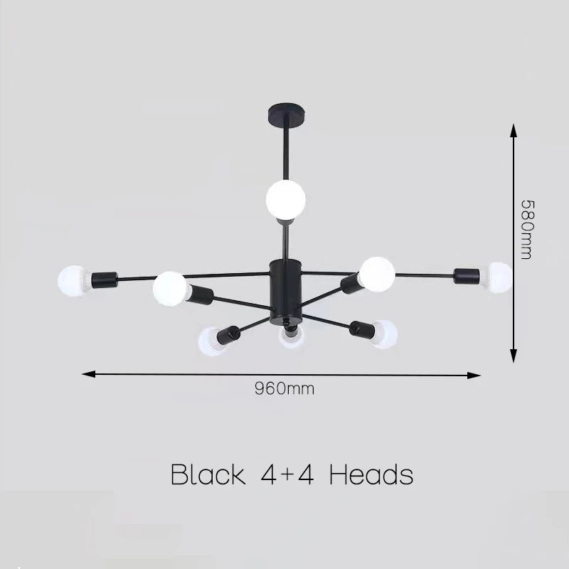 Moderne Simple suspension LED lumière fer lustre chambre salon salle à manger éclairage à la maison noir/or E27 220V plafonnier