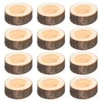 12Pcs Wooden Candle Holder,Votive Tealight Holder For Wedding Party For Table,Halloween Christmas Party Home Decor