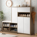 Shoe storage bench &amp; shoe cabinet, multi-functional shoe rack with padded seat, versatile shoe storage