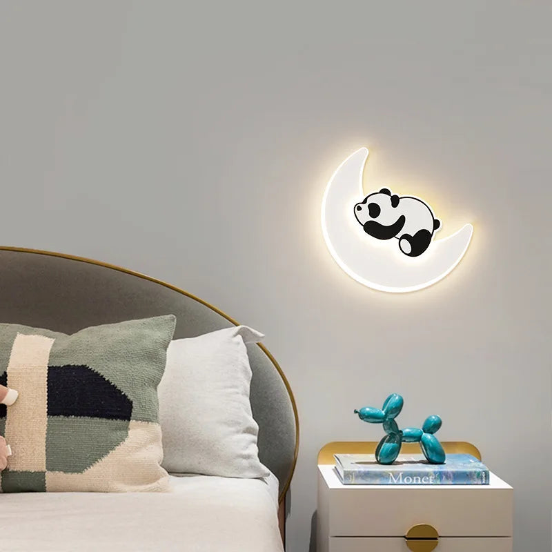 applique murale créative panda astronaute pour chambre d'enfants - vue 2 sur 8