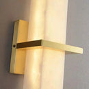 applique murale cuboïde en marbre et cuivre pour éclairage d'ambiance