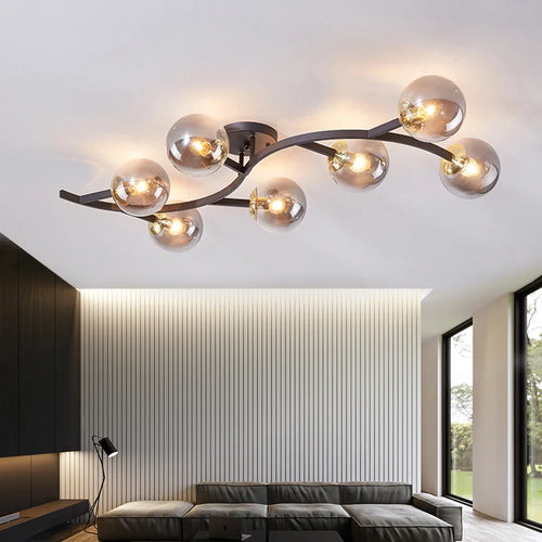 lustre nordique en verre boule pour décoration maison loft