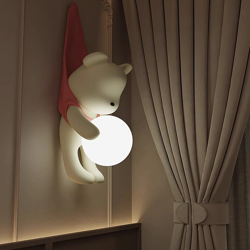 applique murale nordique décorative en résine en forme d'ours pour maison