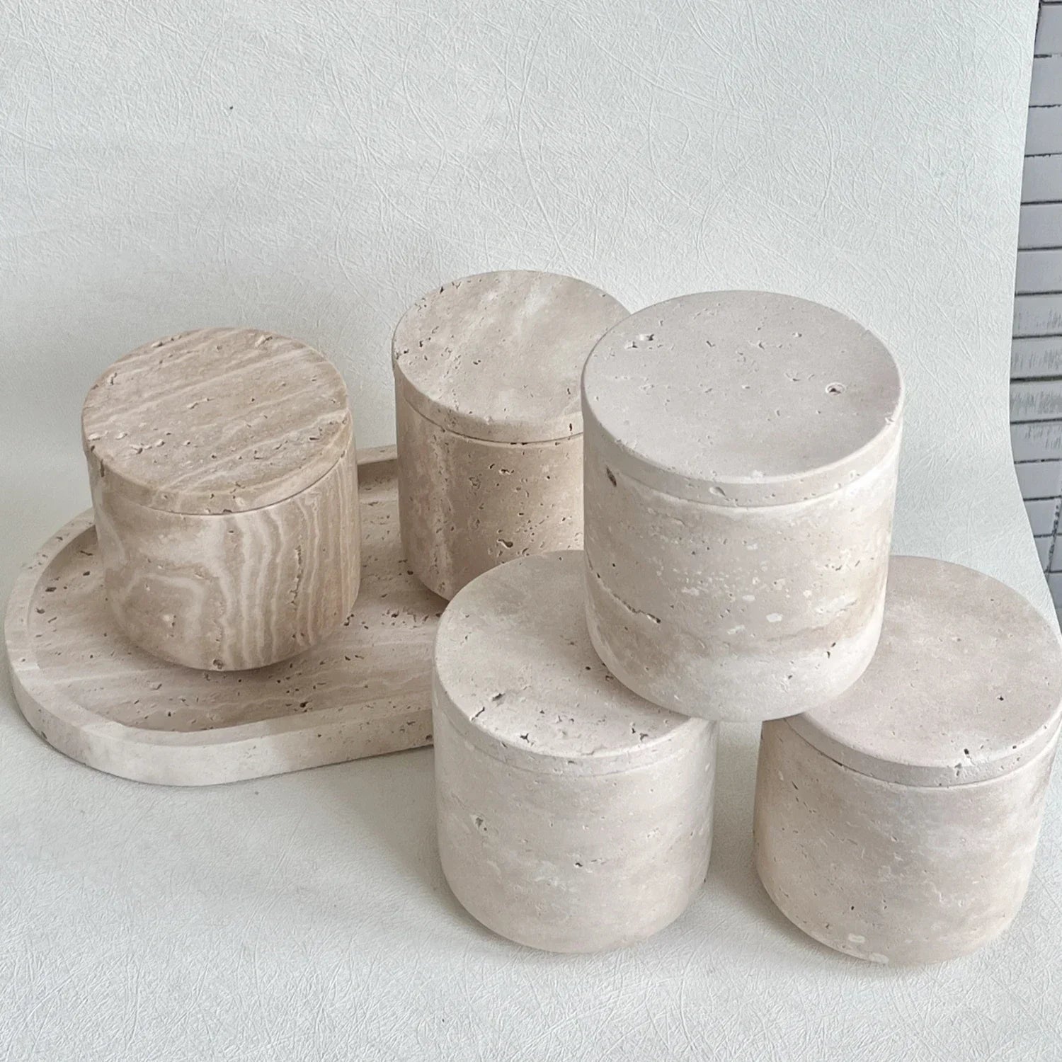 réservoir de stockage en marbre naturel pour bougies accessoires décoratifs - vue 2 sur 6
