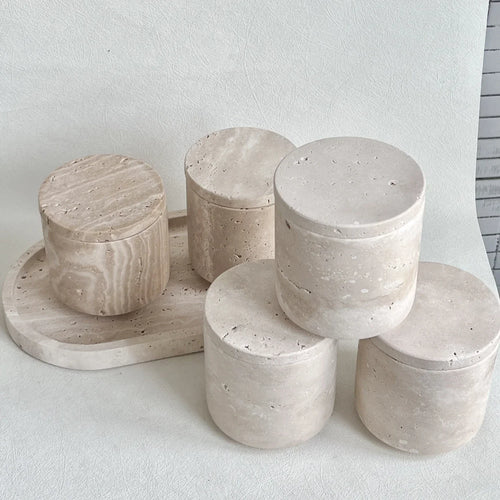 réservoir de stockage en marbre naturel pour bougies accessoires décoratifs - vue 3 sur 6