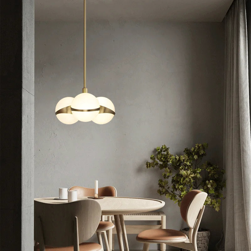 plafonnier nordique en cuivre design créatif pour éclairage intérieur - vue 5 sur 8