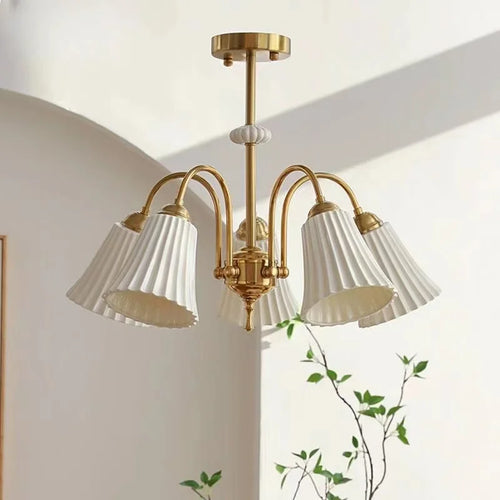 lustre rétro français en céramique et cuivre style américain design