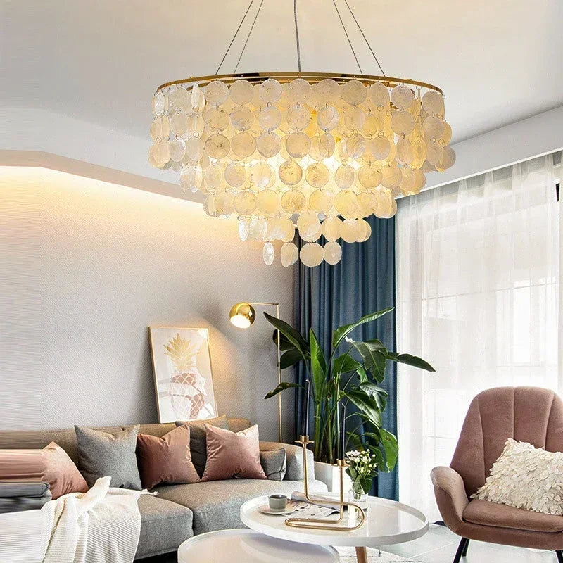 lustre moderne en coquillage design créatif pour intérieur élégant - vue 6 sur 12