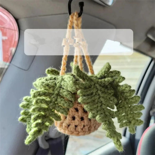 crochet suspendu créatif pour décoration de voiture plante en pot - vue 35 sur 34