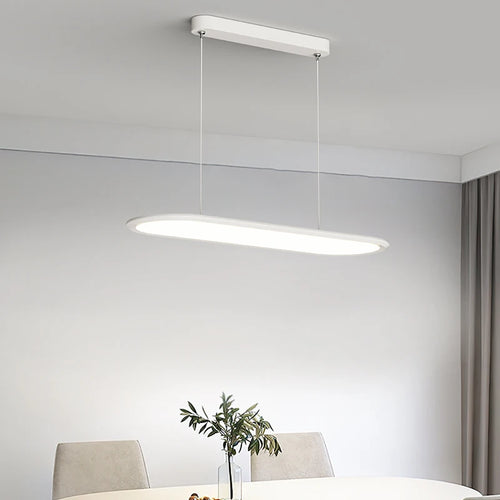 Modern minimalist decorative LED rounded rectangular chandelier - vue 4 sur 14