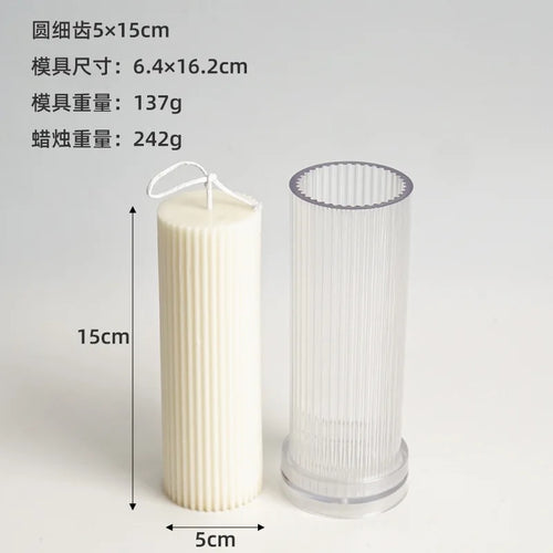 moule cylindrique à rayures pour fabrication de bougies en acrylique - vue 11 sur 14