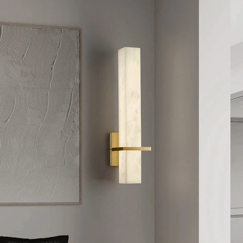 applique murale led en marbre et cuivre doré luxueuse