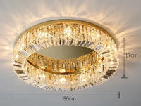lustre en cristal moderne doré argenté à led pour décoration intérieure