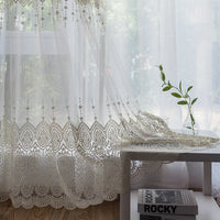 Voilage brodé en tulle élégant pour salon chambre