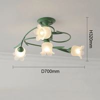 plafonnier vintage français en verre avec led et suspension en fer