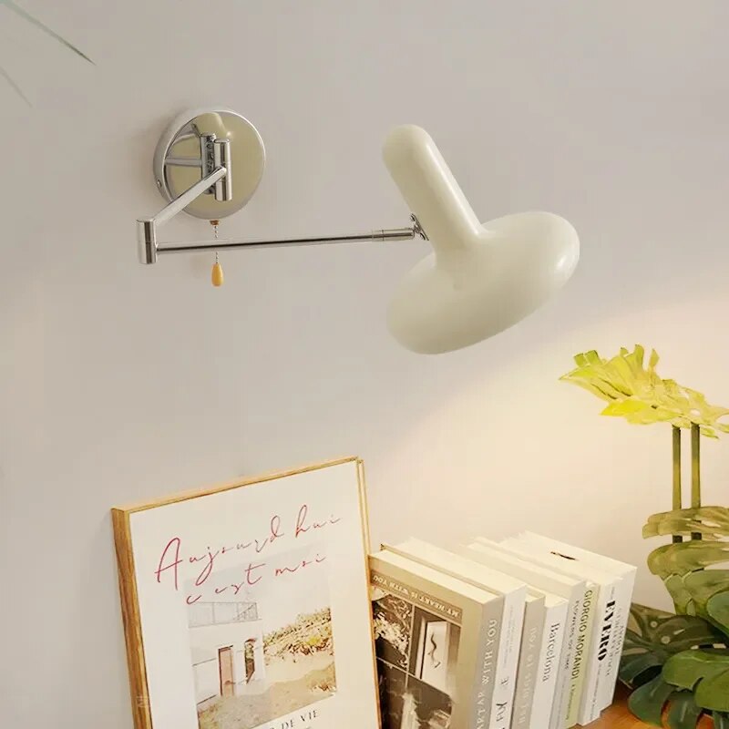 Applique murale LED médiévale crème vent rétractable