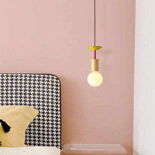 Suspension Memphis LED colorée à formes géométriques - vue 7 sur 18